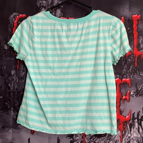 Polly Pocket Striped Crop Tee w/ Pocket - Picture 4 of 5